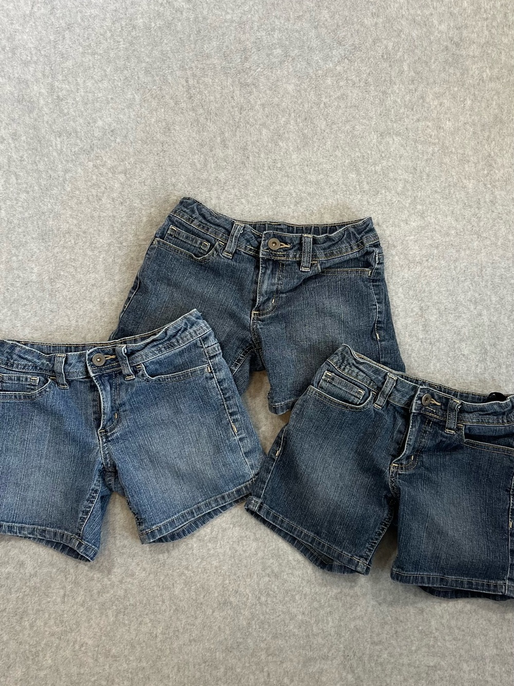 3 Pairs Faded Glory Mid Rise Denim Shorts Size Size 7